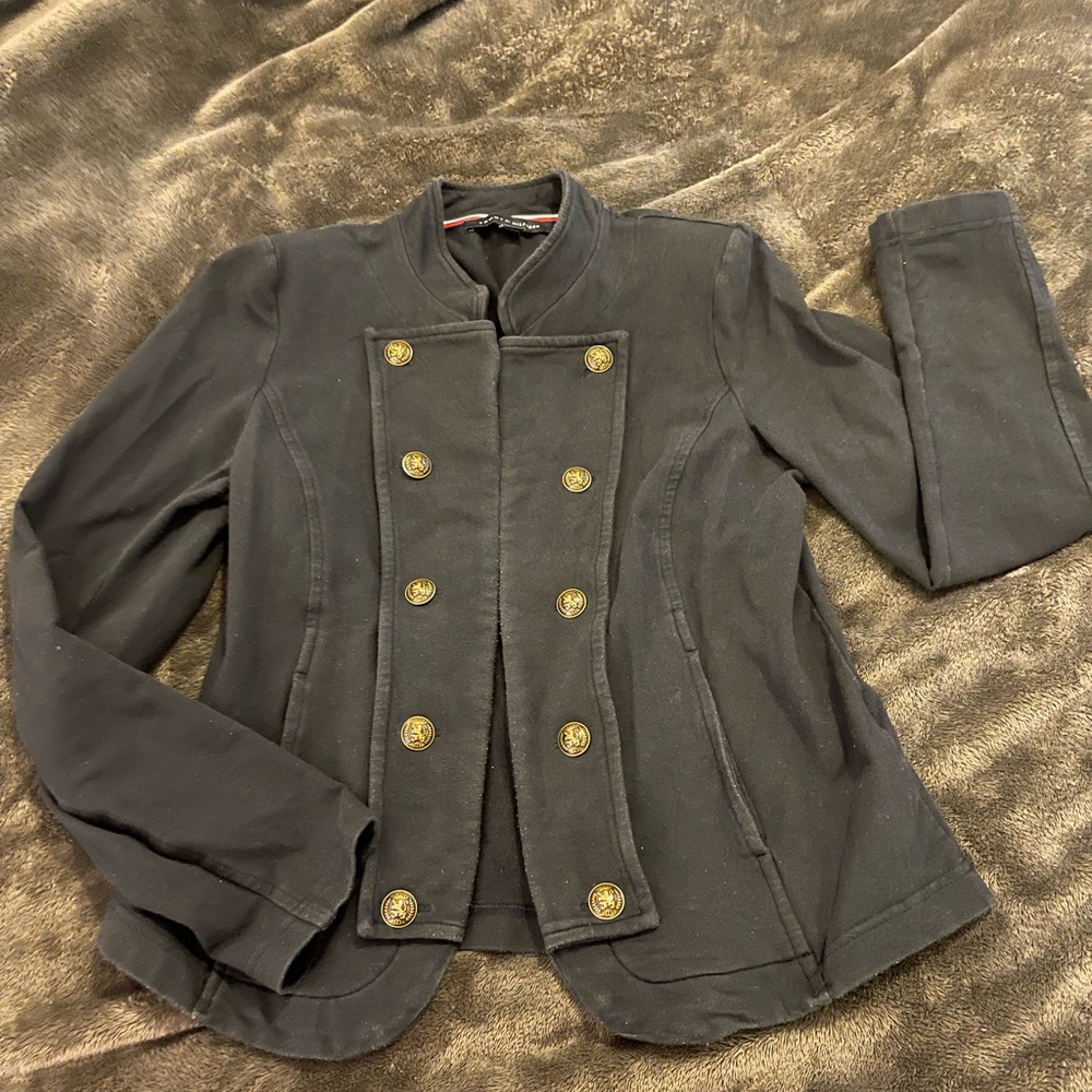 Navy Jacket with Gold Hardware